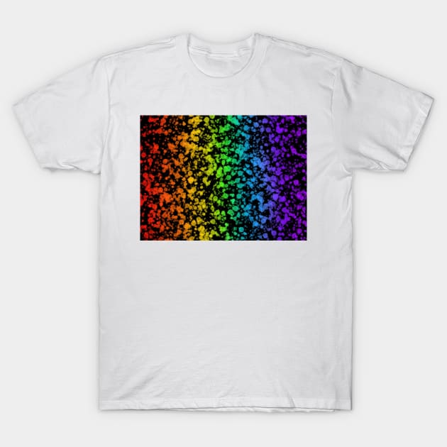 Rainbow splatter black T-Shirt by tothemoons